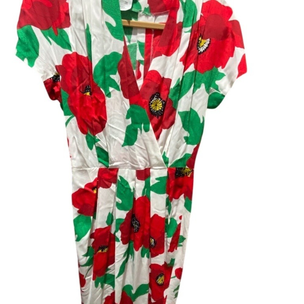 MONDI Vintage Wrap Dress Womens EU 38 Multicolor Floral Knee Length V-Neck
